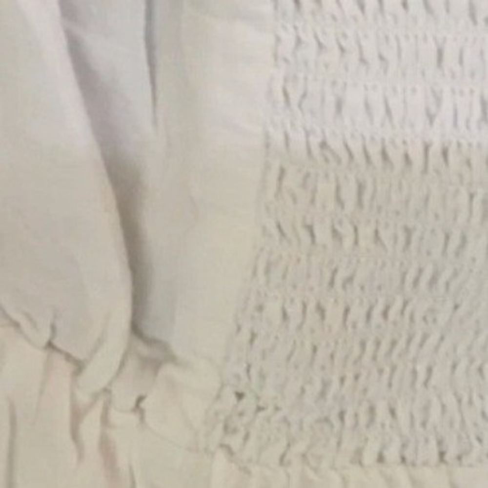 Elle‎ Eyelet Dress Women White Cotton Size M Halter Neck Smocked Back Coquette - Picture 7 of 16